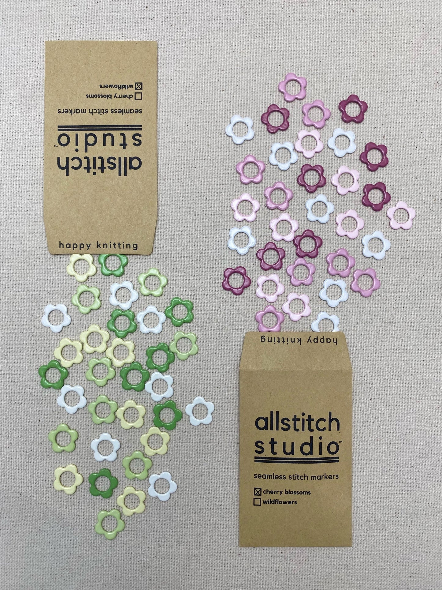 Allstitch Studio Stitch Markers - LARGE FLOWERS