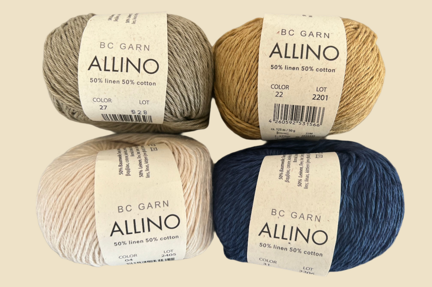 BC Garn Allino - 50% Cotton 50% Linen - 50g 125m - DK 8ply